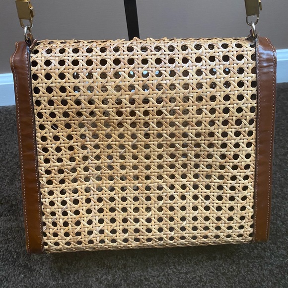 🇮🇹 Made in Italy Beige & Brown Straw Shoulder Bag 🇮🇹 - Picture 2 of 13